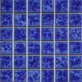 CM237 Mottled Dark Blue 50mm Ceramic Mosaic Pool Tiles