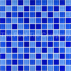 GCR080 Mid Blue Blend Crystal 23mm mosaic tiles