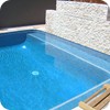 GC185 Sky Blue Pearl Glass Mosaic Pool Tiles in place