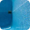 GC185 Sky Blue Pearl Glass Mosaic Pool Tiles in place