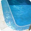 GC185 Sky Blue Pearl Glass Mosaic Pool Tiles in place