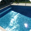 GC185 Sky Blue Pearl Glass Mosaic Pool Tiles in place