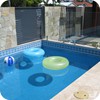 GC185 Sky Blue Pearl Glass Mosaic Pool Tiles in place