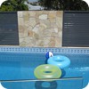 GC185 Sky Blue Pearl Glass Mosaic Pool Tiles in place