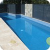 GC185 Sky Blue Pearl Glass Mosaic Pool Tiles in place