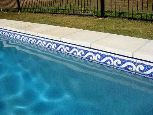 Mosaic pool tiles, waterllines and stone pavers supplied by Pool Tile ...