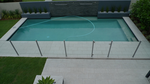 cm104 Anthracite mosaic pool tile shown in situ