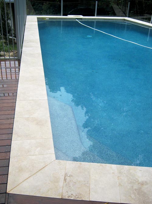 Travertine Linen stone pool coping