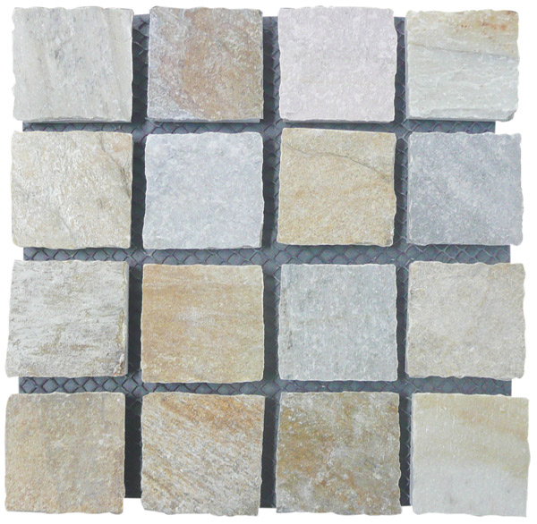 Quartzite Cobblestone Tiles closeup