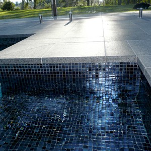 Black Granite Pool Tiles shown in place