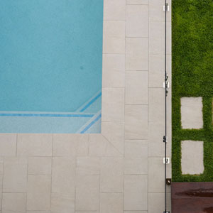 Mercury tiles shown in place