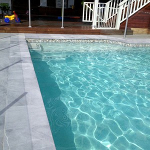 Parisian Blue Limestone with Nautilus Glass Mosaics