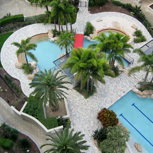 Property Overview Paved with Natural Blend Quartzite Pool Tiles