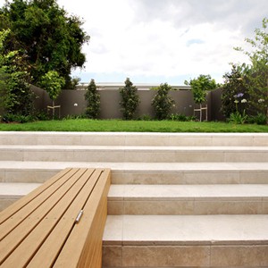 Tumbled Travertine 400x400mm outdoor staircase