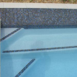 CMC365 Fusion 23mm ceramic mosaic pool tiles in place