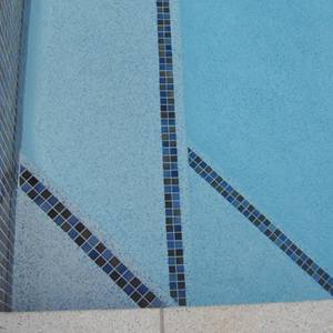 CMC365 Fusion 23mm ceramic mosaic pool tiles in place