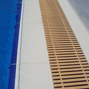 Serapool pool tiles, channels, finger grips and grates used in large Australian pools