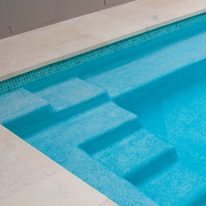 GC430 Kimberley 20mm glass mosaic pool tiles in place