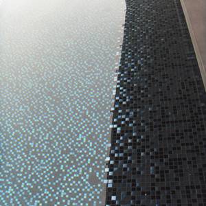 Fully tiled pool which used GCR320 Charcoal Crystal Pearl Blend 20mm glass mosaic tiles