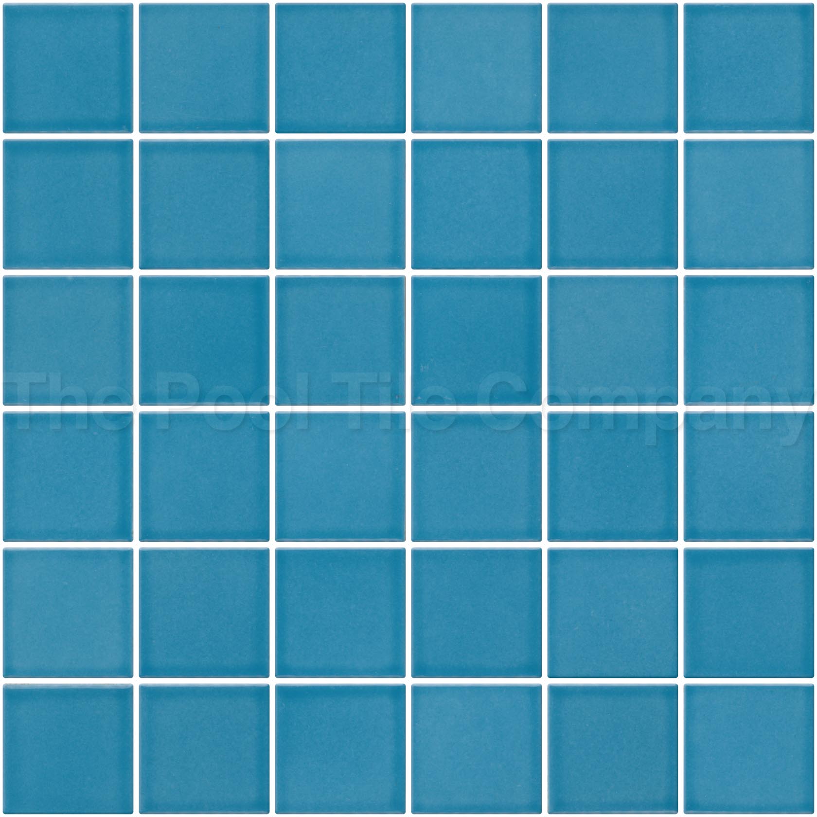 Cyan Blue 48mm Ceramic Mosaic Pool Tiles CMC090