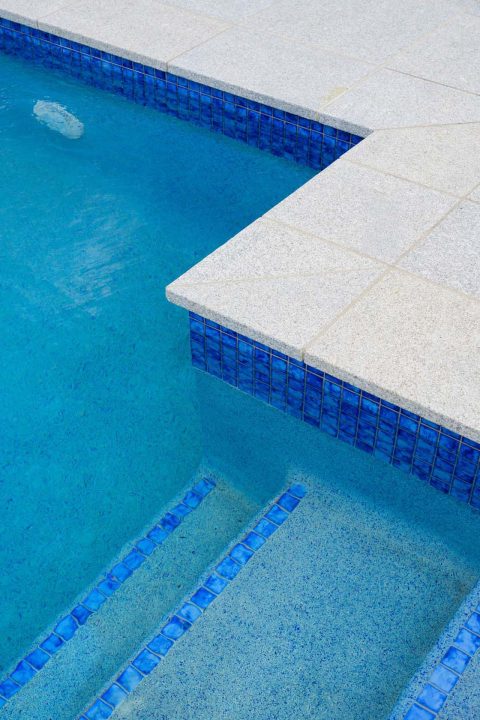 Mottled Mid Blue 48mm Ceramic Mosaic Pool Tiles CMC275