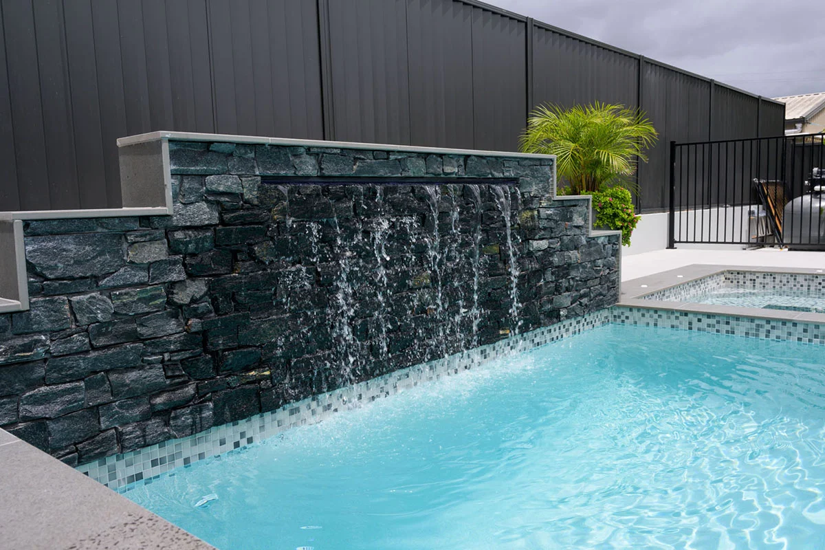 Rustic Black Stacked Stone Walling