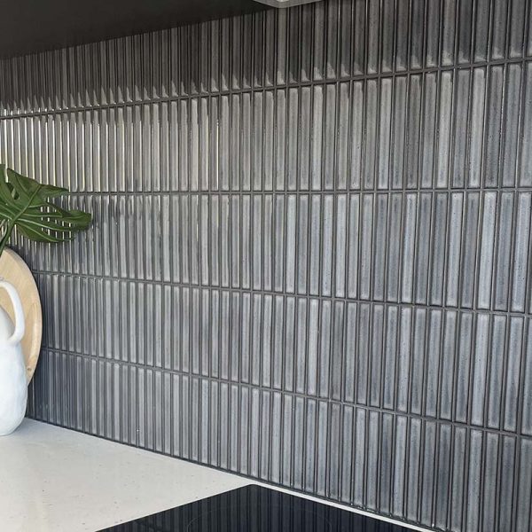 Stonehenge KitKat CMC660 is a modern and elegant dark grey ceramic mosaic tile used in pools and many other areas.