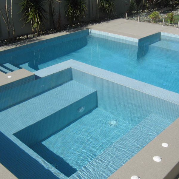 GC155 Pale Blue fully tiled pool and spa