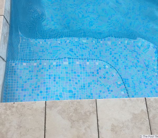 GC184 Light Sky Blue Pearl blue glass mosaic fully tiled pool