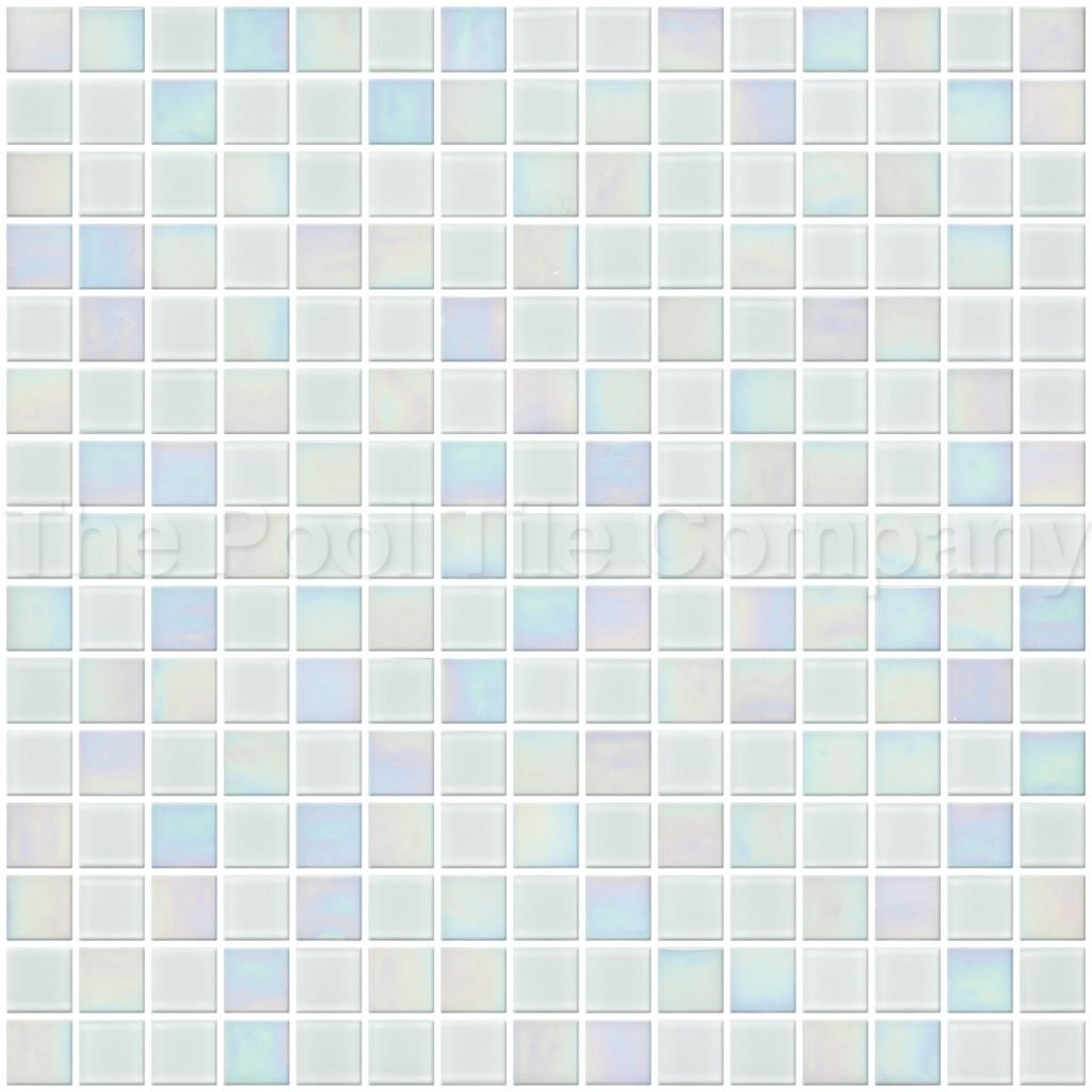 White Crystal Pearl Blend Pool Tiles Glass Mosaic Tiles GCR305