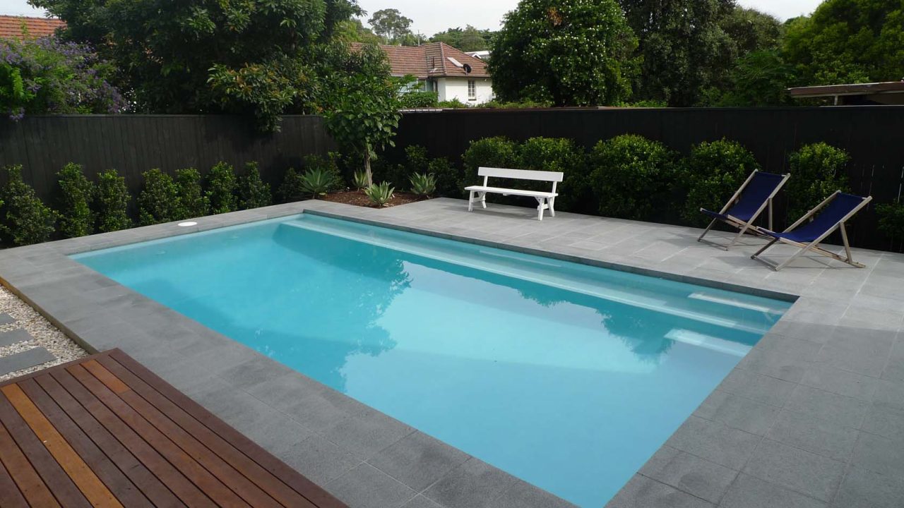 Dark Grey Granite Pool Tiles And Coping. Outdoor Pavers And Coping