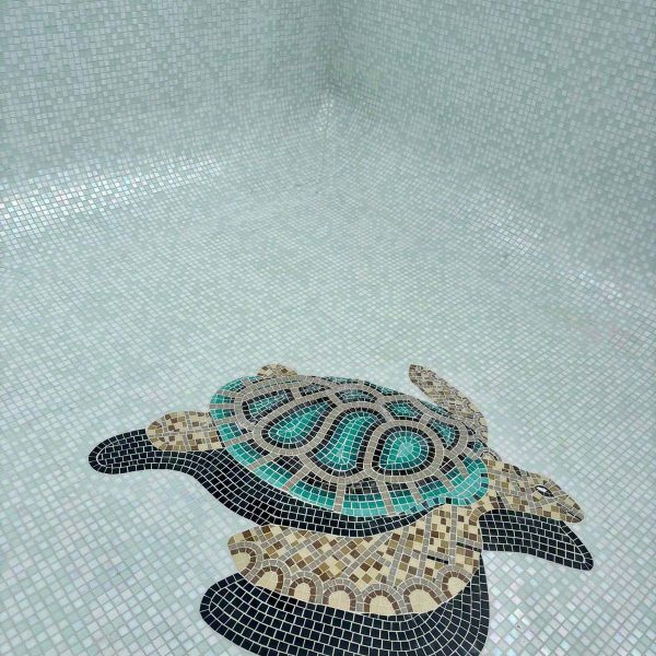 Green Loggerhead Sea Turtle Mosaic Picture