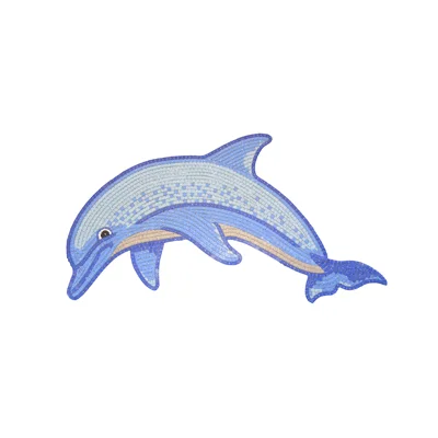 Happy dolphin glass mosaic picture