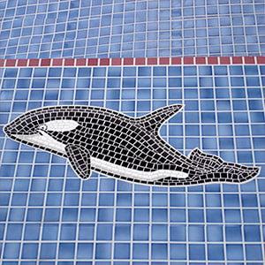 Orca ceramic mosaic mural