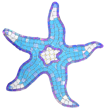 Blue Starfish Glass Mosaic