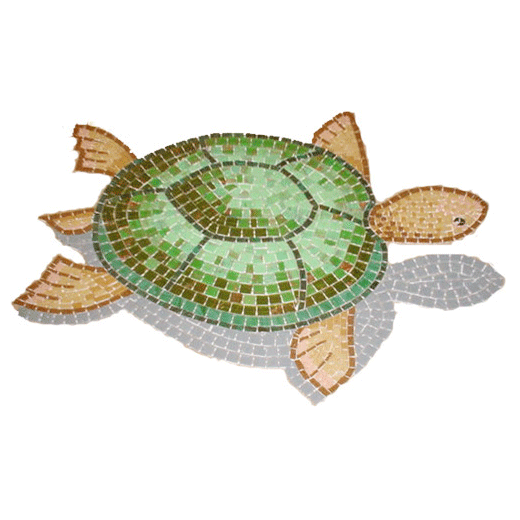 Turtle with shadow glass mosaic mural