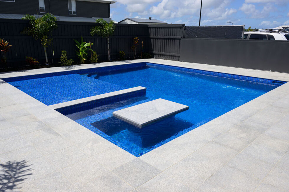 Mottled Mid Blue 48mm Ceramic Mosaic Pool Tiles CMC275